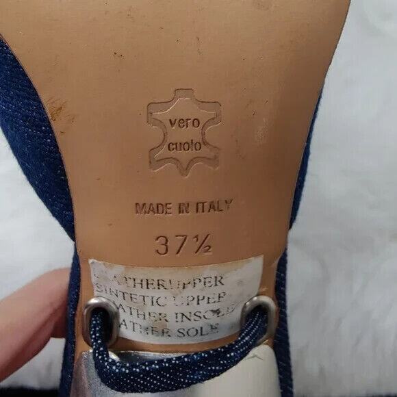 Vintage Denim Pink wrap up pumps sz 7 N - Picture 6 of 9